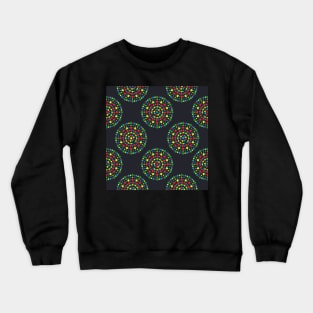 Meeple Mandala in Red, Blue, Yellow and Green Crewneck Sweatshirt